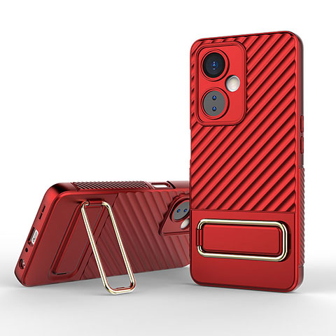 Coque Ultra Fine Silicone Souple Housse Etui avec Support KC1 pour OnePlus Nord N30 5G Rouge