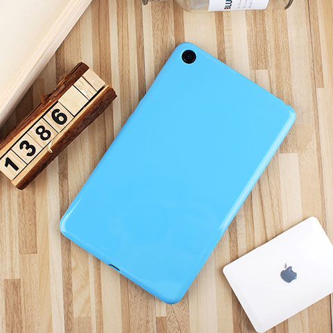 Coque Ultra Fine Silicone Souple Housse Etui S01 pour Xiaomi Mi Pad 4 Bleu Ciel