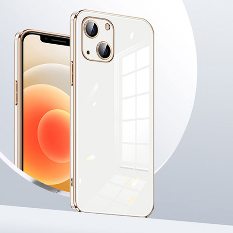 Coque Ultra Fine Silicone Souple Housse Etui S06 pour Apple iPhone 14 Blanc