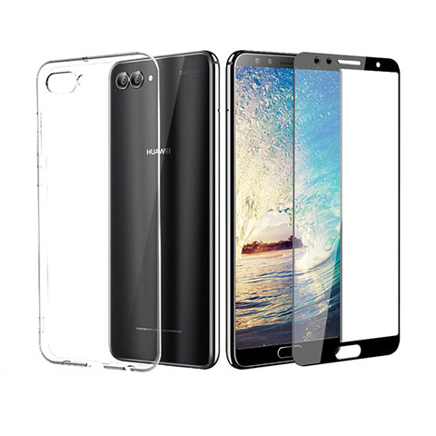 Coque Ultra Fine Silicone Souple Transparente et Protecteur d'Ecran pour Huawei Nova 2S Noir