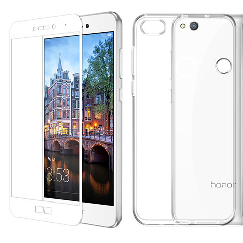 Coque Ultra Fine Silicone Souple Transparente et Protecteur d'Ecran pour Huawei Nova Lite Blanc