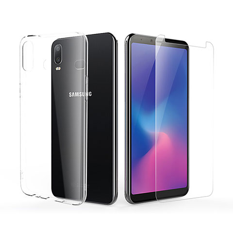 Coque Ultra Fine Silicone Souple Transparente et Protecteur d'Ecran pour Samsung Galaxy A6s Clair