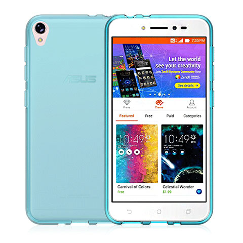 Coque Ultra Fine Silicone Souple Transparente pour Asus Zenfone Live ZB501KL Bleu