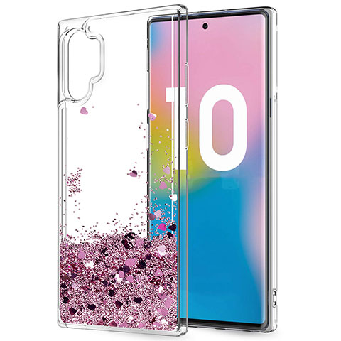 Coque Ultra Fine TPU Souple Housse Etui Transparente Fleurs pour Samsung Galaxy Note 10 Plus 5G Violet