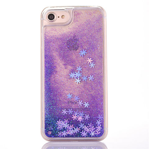 Coque Ultra Fine TPU Souple Housse Etui Transparente Fleurs T01 pour Apple iPhone 7 Violet