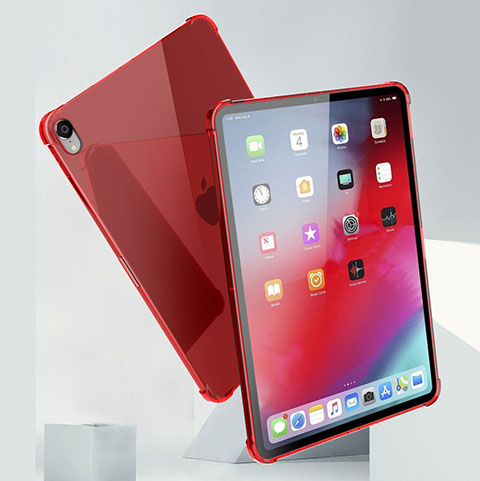 Coque Ultra Fine TPU Souple Housse Etui Transparente H01 pour Apple iPad Pro 11 (2018) Rouge