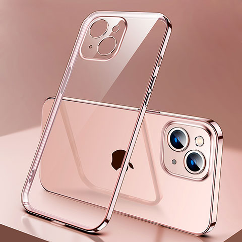 Coque Ultra Fine TPU Souple Housse Etui Transparente H01 pour Apple iPhone 13 Mini Or Rose