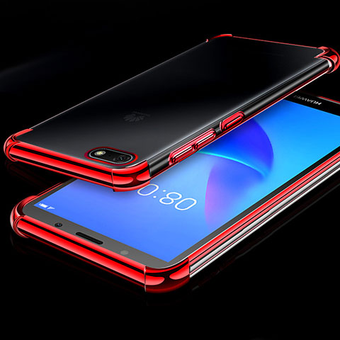 Coque Ultra Fine TPU Souple Housse Etui Transparente H01 pour Huawei Honor 7S Rouge