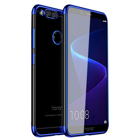 Coque Ultra Fine TPU Souple Housse Etui Transparente H01 pour Huawei Honor Play 7X Bleu
