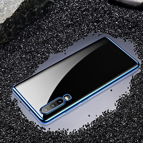 Coque Ultra Fine TPU Souple Housse Etui Transparente H01 pour Huawei P30 Bleu