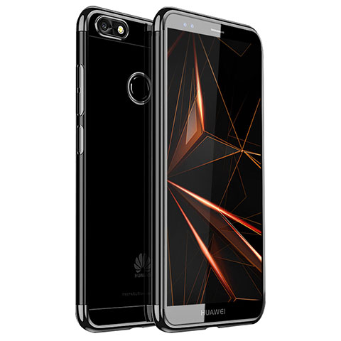 Coque Ultra Fine TPU Souple Housse Etui Transparente H01 pour Huawei Y6 Pro (2017) Noir