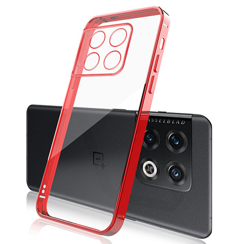Coque Ultra Fine TPU Souple Housse Etui Transparente H01 pour OnePlus 10 Pro 5G Rouge