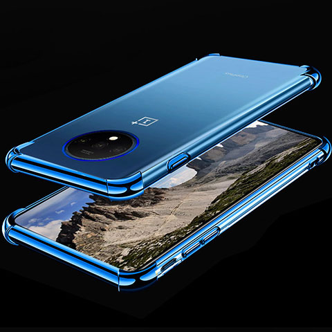 Coque Ultra Fine TPU Souple Housse Etui Transparente H01 pour OnePlus 7T Bleu