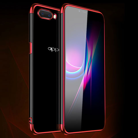 Coque Ultra Fine TPU Souple Housse Etui Transparente H01 pour Oppo AX5 Rouge