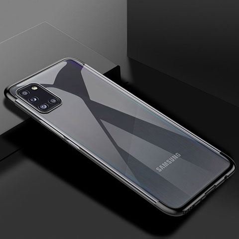 Coque Ultra Fine TPU Souple Housse Etui Transparente H01 pour Samsung Galaxy A31 Noir