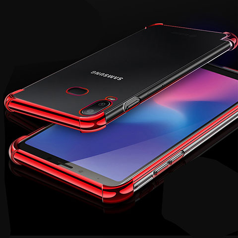 Coque Ultra Fine TPU Souple Housse Etui Transparente H01 pour Samsung Galaxy A6s Rouge