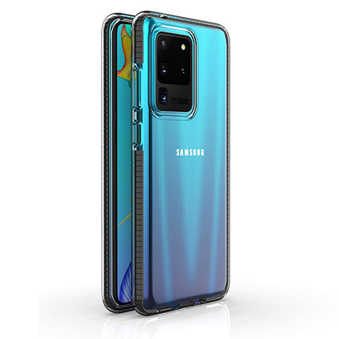 Coque Ultra Fine TPU Souple Housse Etui Transparente H01 pour Samsung Galaxy S20 Ultra 5G Noir