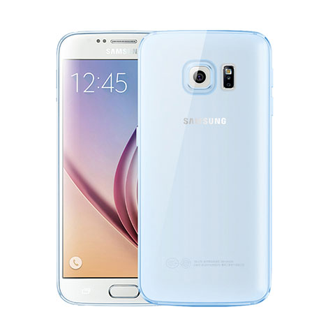 Coque Ultra Fine TPU Souple Housse Etui Transparente H01 pour Samsung Galaxy S6 Duos SM-G920F G9200 Bleu