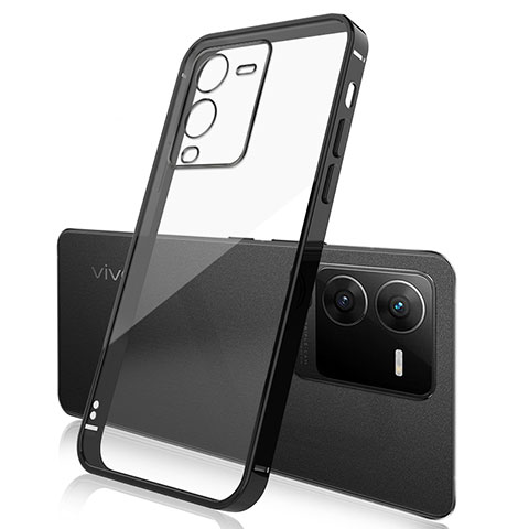 Coque Ultra Fine TPU Souple Housse Etui Transparente H01 pour Vivo V25 Pro 5G Noir