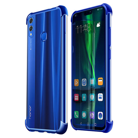 Coque Ultra Fine TPU Souple Housse Etui Transparente H02 pour Huawei Honor 8X Bleu