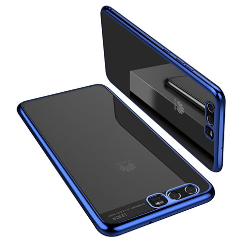 Coque Ultra Fine TPU Souple Housse Etui Transparente H02 pour Huawei P10 Bleu
