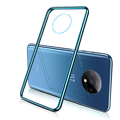 Coque Ultra Fine TPU Souple Housse Etui Transparente H02 pour OnePlus 7T Bleu