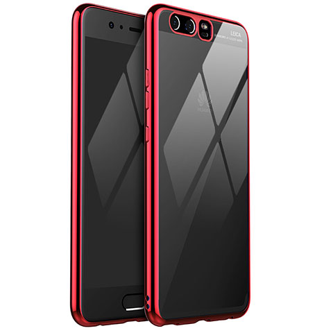 Coque Ultra Fine TPU Souple Housse Etui Transparente H03 pour Huawei P10 Rouge