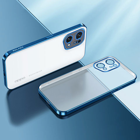 Coque Ultra Fine TPU Souple Housse Etui Transparente H03 pour Oppo Find X5 5G Bleu