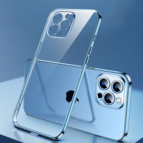 Coque Ultra Fine TPU Souple Housse Etui Transparente H04 pour Apple iPhone 14 Pro Bleu
