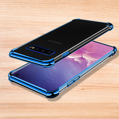 Coque Ultra Fine TPU Souple Housse Etui Transparente H04 pour Samsung Galaxy S10 5G Bleu