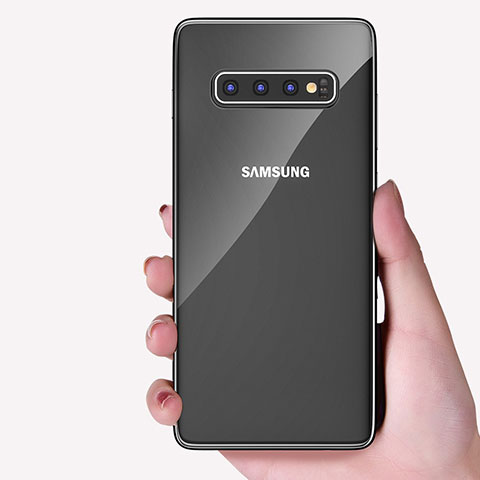 Coque Ultra Fine TPU Souple Housse Etui Transparente H04 pour Samsung Galaxy S10 Plus Noir