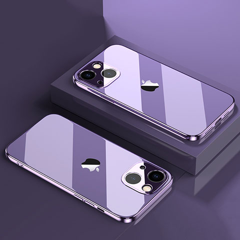 Coque Ultra Fine TPU Souple Housse Etui Transparente H05 pour Apple iPhone 13 Mini Violet