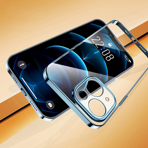 Coque Ultra Fine TPU Souple Housse Etui Transparente H07 pour Apple iPhone 13 Mini Bleu