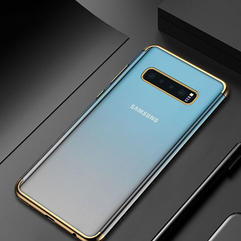 Coque Ultra Fine TPU Souple Housse Etui Transparente H07 pour Samsung Galaxy S10 Or