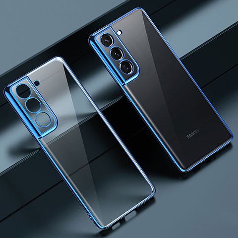 Coque Ultra Fine TPU Souple Housse Etui Transparente H08 pour Samsung Galaxy S22 5G Bleu