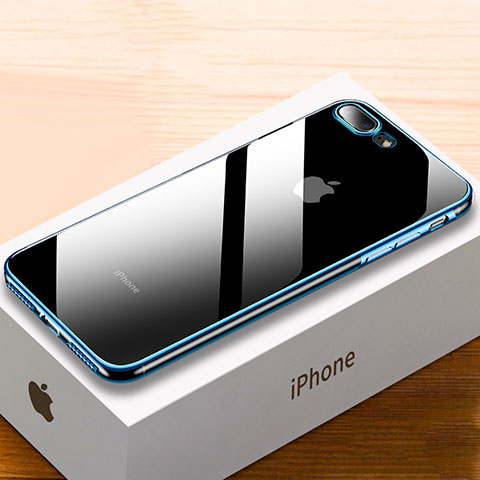 Coque Ultra Fine TPU Souple Housse Etui Transparente HC02 pour Apple iPhone 7 Plus Bleu