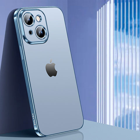 Coque Ultra Fine TPU Souple Housse Etui Transparente LD1 pour Apple iPhone 14 Bleu Ciel