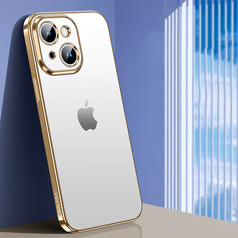 Coque Ultra Fine TPU Souple Housse Etui Transparente LD1 pour Apple iPhone 15 Or