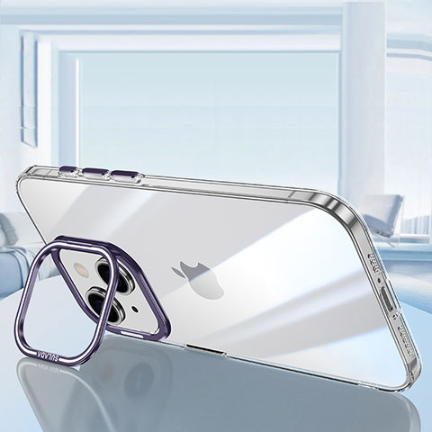 Coque Ultra Fine TPU Souple Housse Etui Transparente LD6 pour Apple iPhone 14 Plus Violet