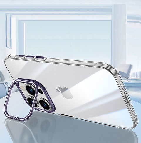 Coque Ultra Fine TPU Souple Housse Etui Transparente LD6 pour Apple iPhone 14 Pro Violet