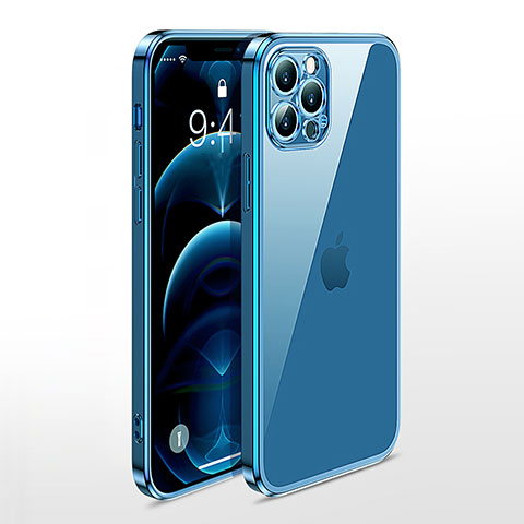Coque Ultra Fine TPU Souple Housse Etui Transparente N01 pour Apple iPhone 12 Pro Max Bleu
