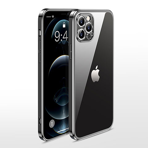 Coque Ultra Fine TPU Souple Housse Etui Transparente N01 pour Apple iPhone 12 Pro Noir