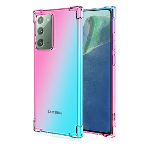 Coque Ultra Fine TPU Souple Housse Etui Transparente N01 pour Samsung Galaxy Note 20 5G Cyan