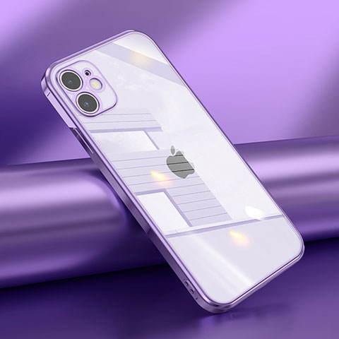Coque Ultra Fine TPU Souple Housse Etui Transparente N02 pour Apple iPhone 12 Violet