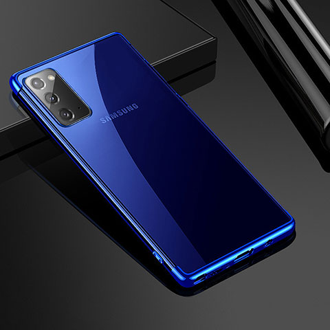 Coque Ultra Fine TPU Souple Housse Etui Transparente N03 pour Samsung Galaxy Note 20 5G Bleu