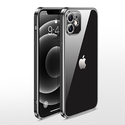 Coque Ultra Fine TPU Souple Housse Etui Transparente N04 pour Apple iPhone 12 Mini Noir
