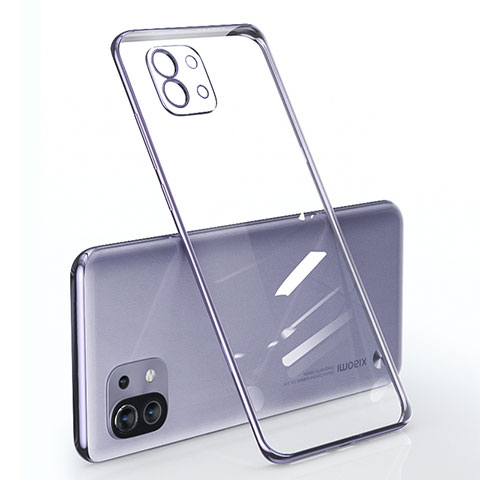 Coque Ultra Fine TPU Souple Housse Etui Transparente pour Xiaomi Mi 11 Lite 4G Violet