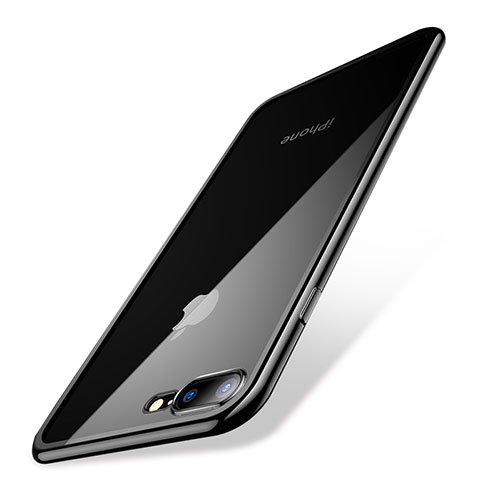 Coque Ultra Fine TPU Souple Housse Etui Transparente Q04 pour Apple iPhone 8 Plus Noir