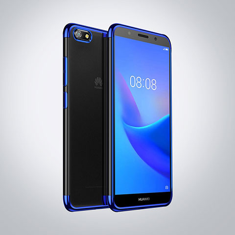Coque Ultra Fine TPU Souple Housse Etui Transparente S01 pour Huawei Honor 7S Bleu
