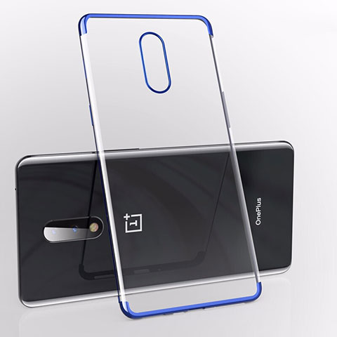 Coque Ultra Fine TPU Souple Housse Etui Transparente S01 pour OnePlus 7 Bleu